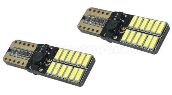 Autós Can-Bus LED izzó 24 db SMD LED-del fehér T10-24SMD