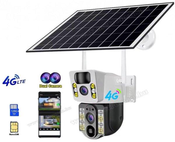 Napelemes 4G IP kamera, mobilnetes SIM kártyás kültéri biztonsági kamera
MVCS03-4G-EU-PTZ-SOLAR DUAL-CAM V380PRO