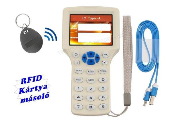 RFID Proxy beléptető kártya másoló író készülék ZX-08LCD