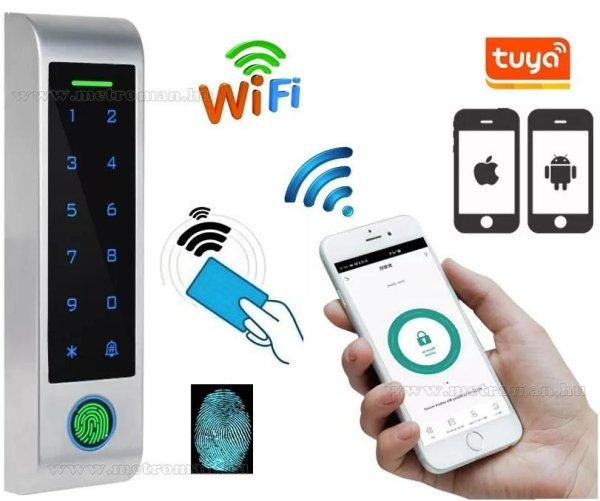 Ujjlenyomat olvasós Kódos Kártyás beléptető TuyaSmart WIFI
távirányítással RFID-M4-WIFI-PRO-FP