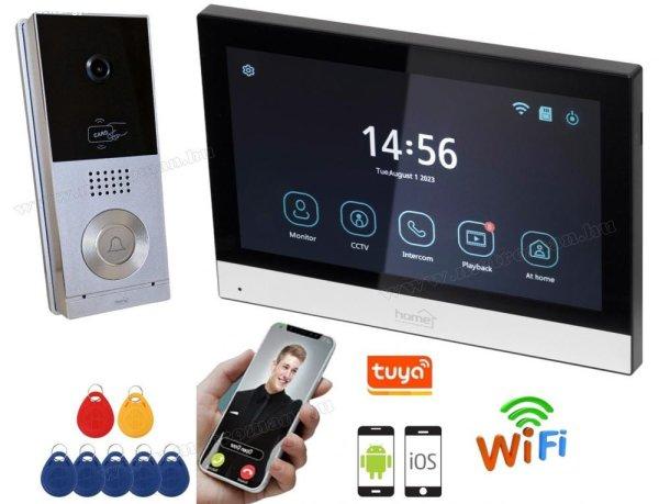 WIFI IP okos kaputelefon és kártyás beléptető 7" érintőképernyős
LCD monitorral DPV SMART-RFID TuyaSmart