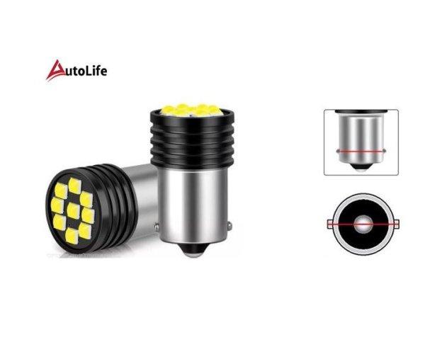 Autós LED izzó 9 SMD LED-del fehér BA15S9SMD1156F