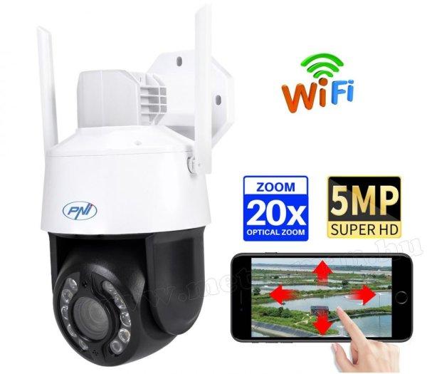 Vezeték nélküli Wifi IP megfigyelőkamera 5 Mpixel 20X Optikai ZOOM-mal PNI
IP575-5MP-20XZOOM