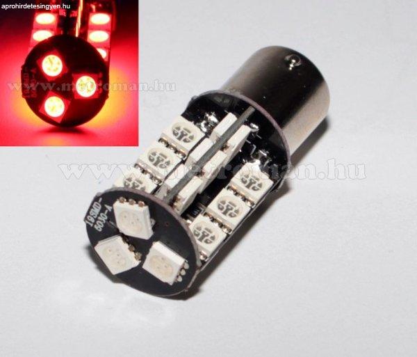 Autós LED izzó BA15S, 27SMD LED-es, Piros, MM-BA15-27SMD5050P