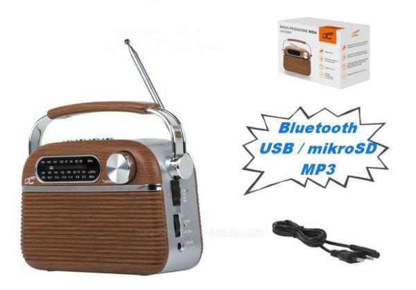 Retro táskarádió multimédia lejátszó Bluetooth USB microSD MP3 NIDA
LTC2027BT