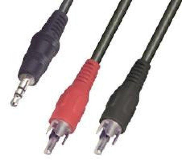 2 x RCA dugó - Jack 3,5 mm-es sztereó dugó 5 méter VLAP22200B50