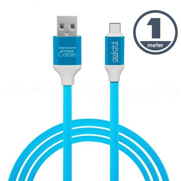 USB / USB-C telefontöltő és adatkábel 1 m kék 55436B