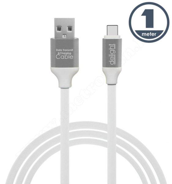 USB / USB-C telefontöltő és adatkábel 1 m fehér 55436W