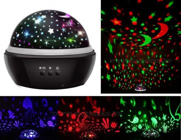 Hangulatos éjszakai fény Csillagos égbolt / Tenger víz alatti világ RGB LED
projektor M1652-Black