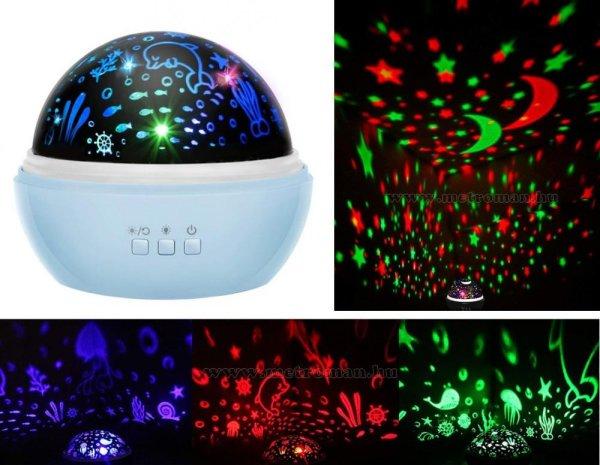 Hangulatos éjszakai fény Csillagos égbolt / Tenger víz alatti világ RGB LED
projektor M1652-Blue