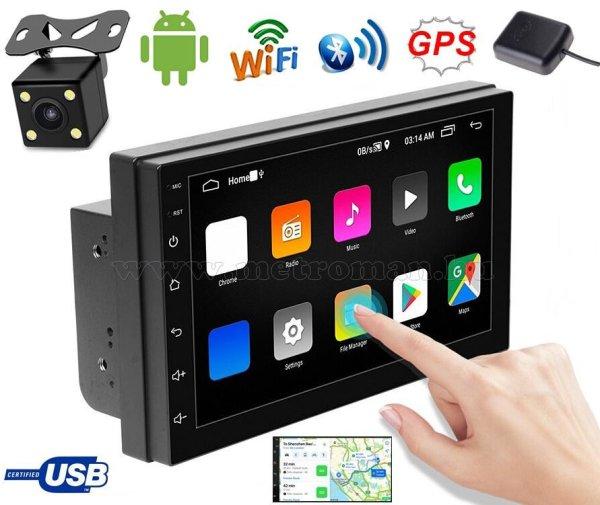 Android multimédiás autórádió fejegység GPS-el 7" LCD monitorral és
tolatókamerával 2DIN MDS40BT-GPS