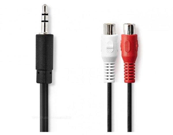 2xRCA aljzat - Jack 3,5 mm-es dugó audiokábel 0.2 m P22250BK02 