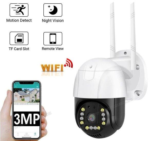 Vezeték nélküli Kültéri SD DVR Wifi IP Android iPhone megfigyelő kamera
M8797-3MP-PTZ V380PRO