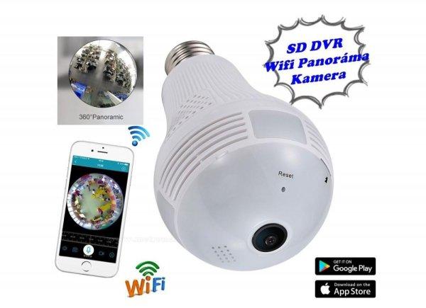 Lámpaizzóba rejtett kamera vezeték nélküli Wifi IP kamera 360 fokos
látószöggel M8819SPY-3MP