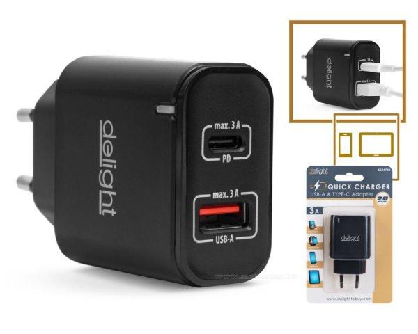 Hálózati USB / USB-C töltő adapter fekete 55047BK