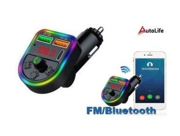 Autós FM transzmitter Bluetooth kihangosító 2 USB és USB-C M3005