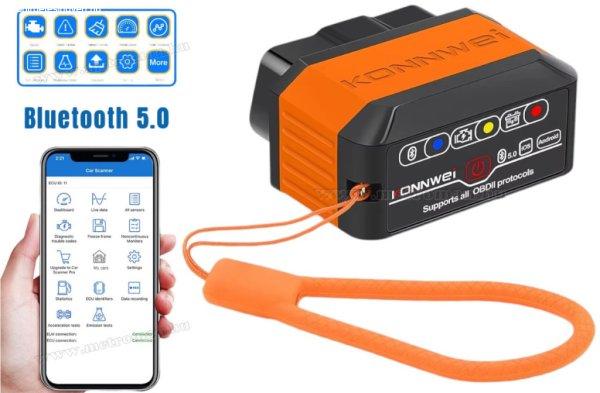 ELM327 OBD2 autós hibakód olvasó törlő műszer Konnwei KW905 Bluetooth 5.0