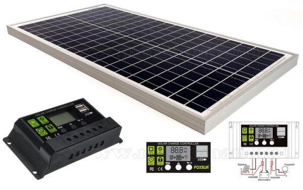 12V 30 Watt napelemes töltő szett töltésvezérlővel Poly Solar
MP-30W-10A-PWM