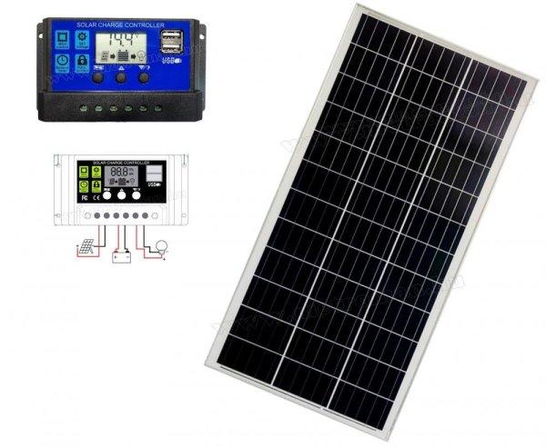 12V 140 Watt napelemes töltő szett töltésvezérlővel Poly Solar
MPV-POLY-140W-PWM