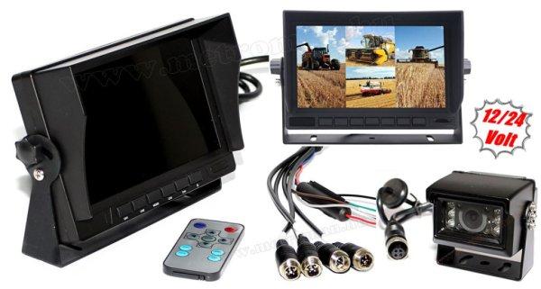 Kamion, teherautó, targonca, munkagép ipari tolatókamera szett 7" LCD
QUAD LCD monitorral MM3659-QUAD-MT554