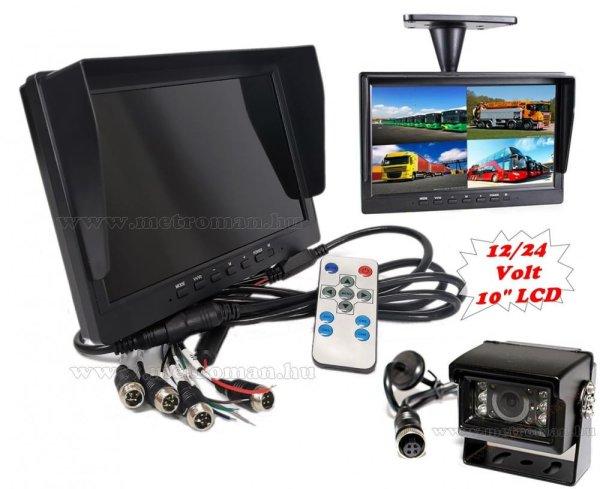 Kamion, teherautó, targonca, munkagép ipari tolatókamera szett 10"-os
QUAD LCD monitorral MM3695-QUAD-MT554