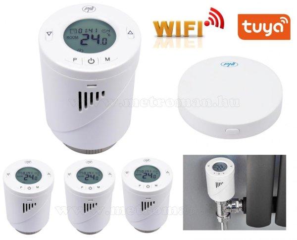 Wifi radiátor termosztát készlet, vezeték nélküli radiátor hőmérséklet
szabályzó bővített csomag Tuya Smart CT25-KIT-WIFI-4 