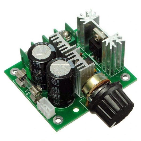 Egyenáramú motor fordulatszám és teljesítmény szabályzó modul DC 12-40
Volt 10 Amper M1102PWM-DC10-40V