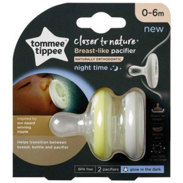 Tommee Tippee CTN anyamell formájú NIGHT nyugtató cumi 0-6 hó (2 db)