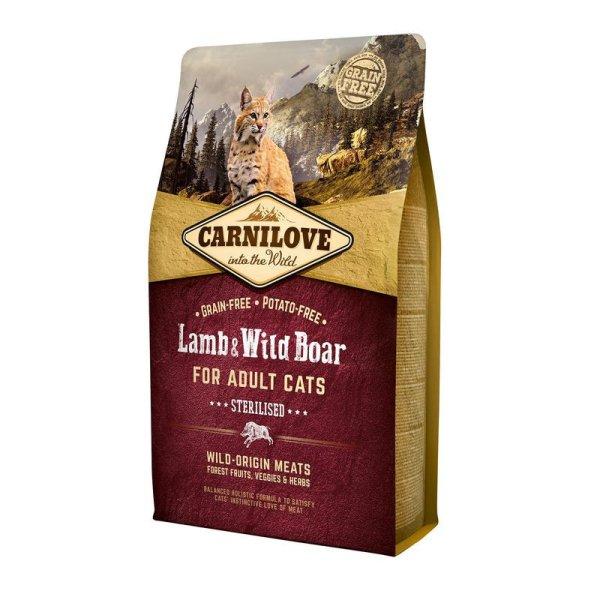 Carnilove Cat Adult Lamb & Wild Boar Sterilised- Bárány & vaddisznó Hússal
2kg