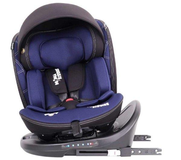 ISOFIX-es 360°-ban forgatható Mama Kiddies i-Size Power GT2 biztonsági
autósülés (40 -150 cm) kék színben ajándék napvédővel