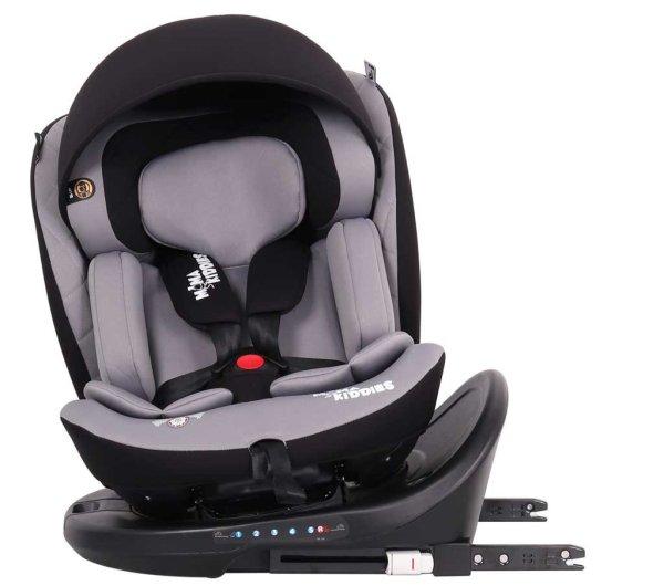 ISOFIX-es 360°-ban forgatható Mama Kiddies i-Size Power GT2 biztonsági
autósülés (40 -150 cm) szürke színben ajándék napvédővel