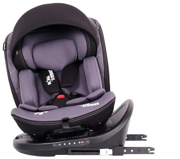 ISOFIX-es 360°-ban forgatható Mama Kiddies i-Size Power GT2 biztonsági
autósülés (40 -150 cm) sötétszürke színben ajándék napvédővel