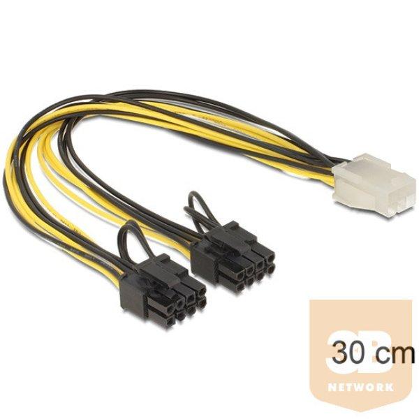 KAB Delock 83433 PCI Express táp 6pin anya/2 x 8pin apa kábel - 0,3m