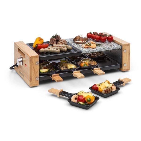 Klarstein Chateaubriand Nuovo, raclette grill, 1200 W, grillező lap,
alumínium/kő, 8 személyre