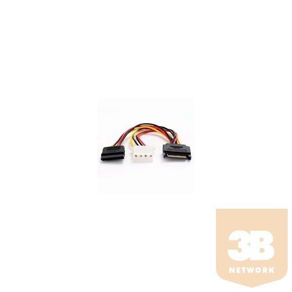 Delock 65235 15 tűs SATA (apa) - 4 tűs Molex (anya) + 15 tűs