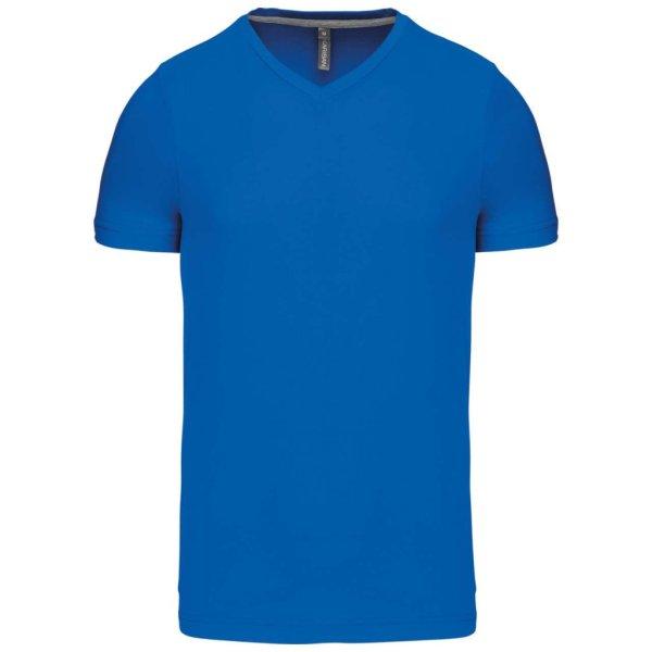 Kariban V-nyakú organikus rövid ujjó póló KA3028, Light Royal Blue-3XL-R