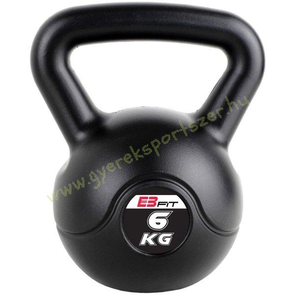 Füles súlyzó, Kettlebell, cementes Fekete 6 kg EBFit Premium