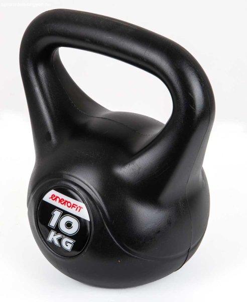 Füles súlyzó, Kettlebell, cementes Fekete ENEROFIT 10 kg