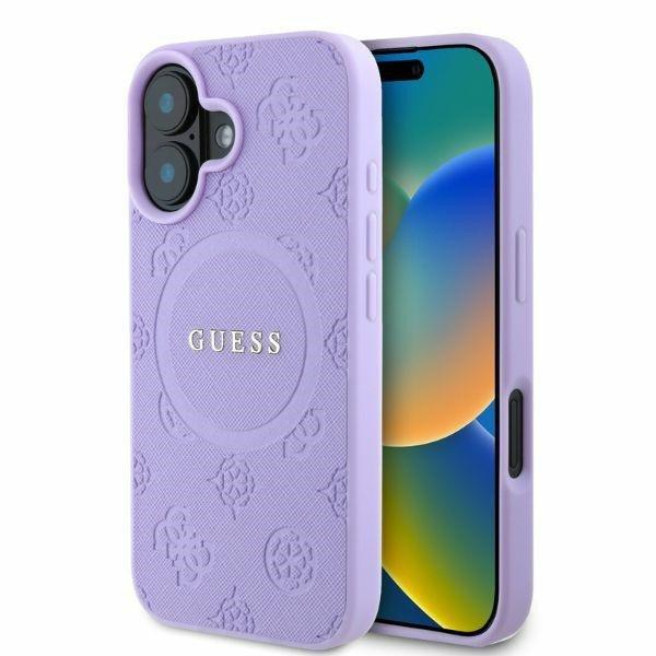 Guess GUHMP16SPSAPSMEU MagSafe Safiano Peony Classic Logo keménytok iPhone 16 -
lila