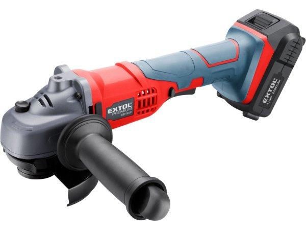 EXTOL PRMIUM akkus sarokcsiszológép, Share20V, 20V, Li-ion, 1db akku, 1db
töltő, 2000 mAh, 115mm