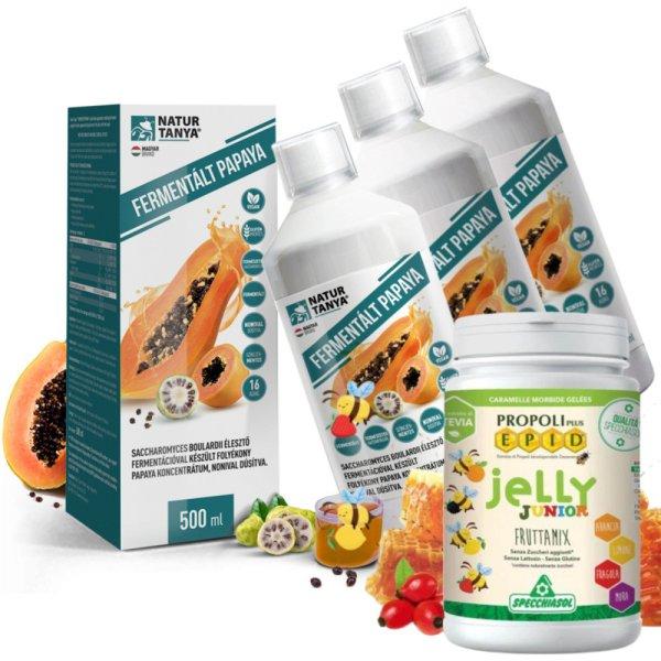 Natur Tanya Fermentált Papaya (3db) + Jelly Junior Gyermek Immuntámogató
(1db) Csomag