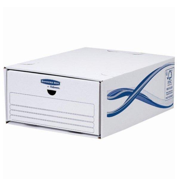 Fiókos irattároló, fiók, karton, 135 x 279 x 362 mm, Fellowes® Bankers Box
Basic, 5 db/csomag, kék-fehér