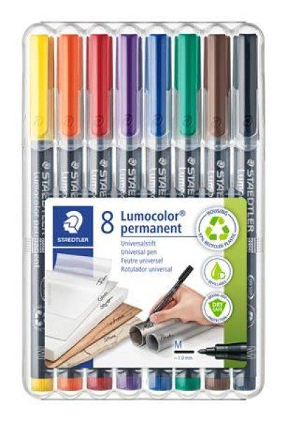 Alkoholos marker készlet, OHP, 1 mm, STAEDTLER "Lumocolor® 317 M", 8
különböző szín