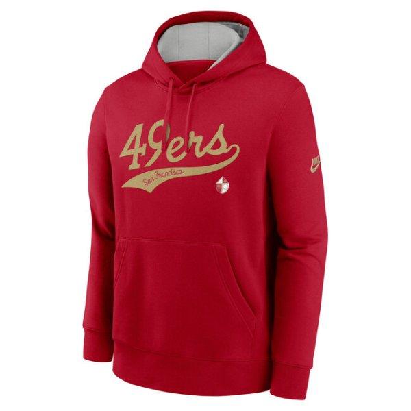 Nike Men's NFL San Francisco 49ers Nike Club Fleece Pullover Hoodie red