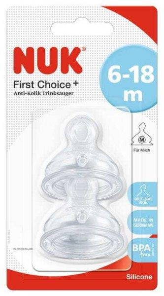 Nuk 6-18+ First Choice szilikon etetőcumi 2 db - M méret