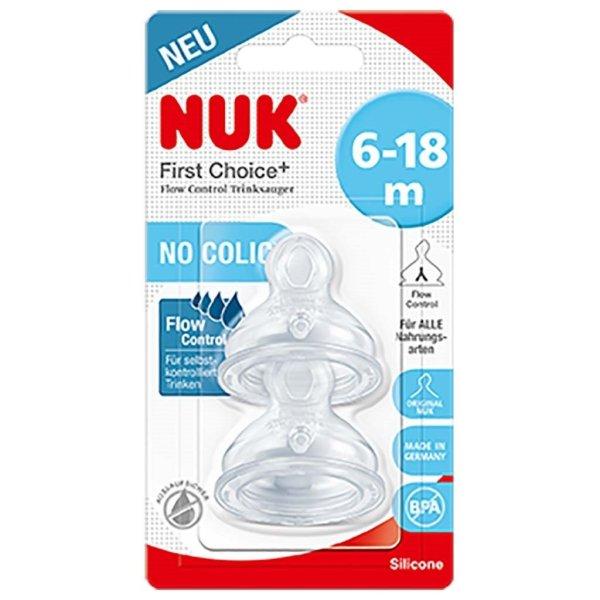 Nuk 6-18+ First Choice szilikon etetőcumi 2 db - Y vágású 