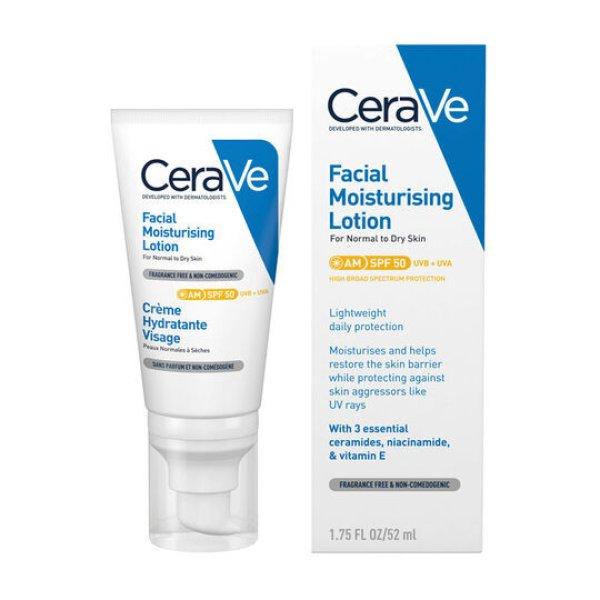 CeraVe Nappali hidratáló krém SPF 50 (Facial Moisturising Lotion)
52 ml