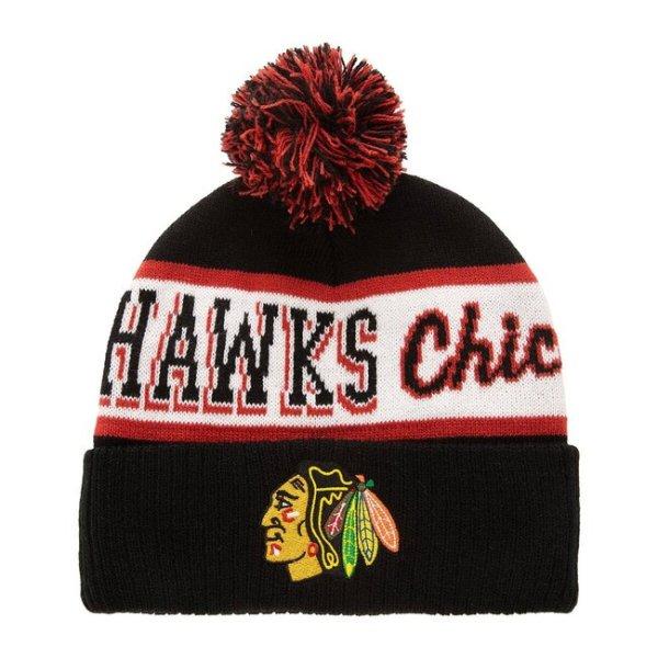 Mitchell & Ness NHL Block Sweep Pom Knit Chicago Blackhawks black