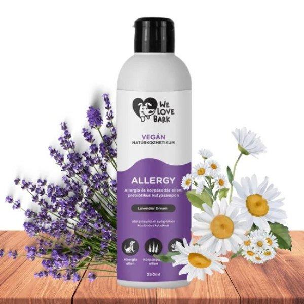 We Love Bark Allergy - allergia elleni kutyasampon, gyógyhatású prebiotikumos
összetevőkkel 250ml