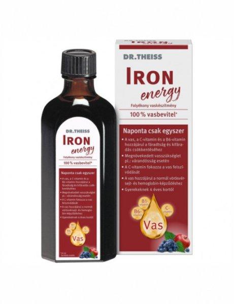 Dr.Theiss iron energy folyékony étrend-kiegészítő vassal és vitaminokkal,
édesítőszerrel 250 ml